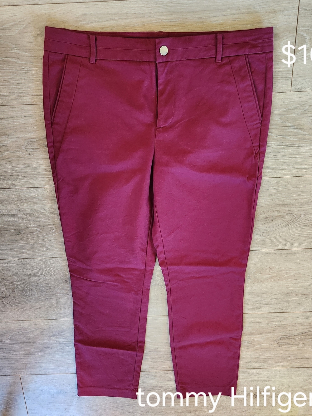 Tommy Hilfiger Burgundy Slim Chino Pants